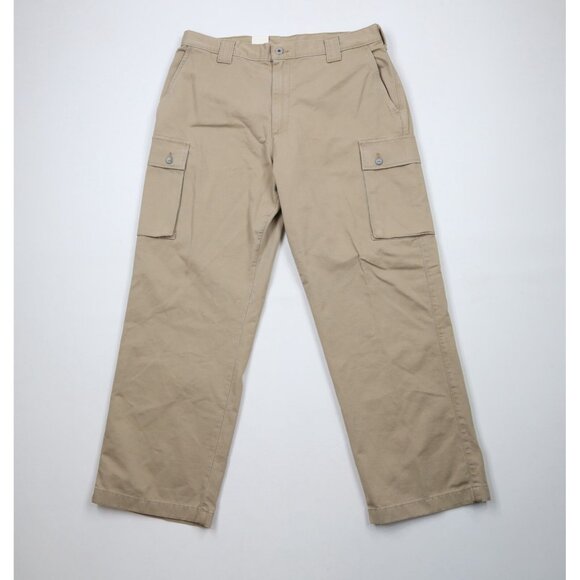 Deadstock Vintage 90s Calvin Klein Mens 36x30 Spell Out Wide Leg Cargo Pants USA